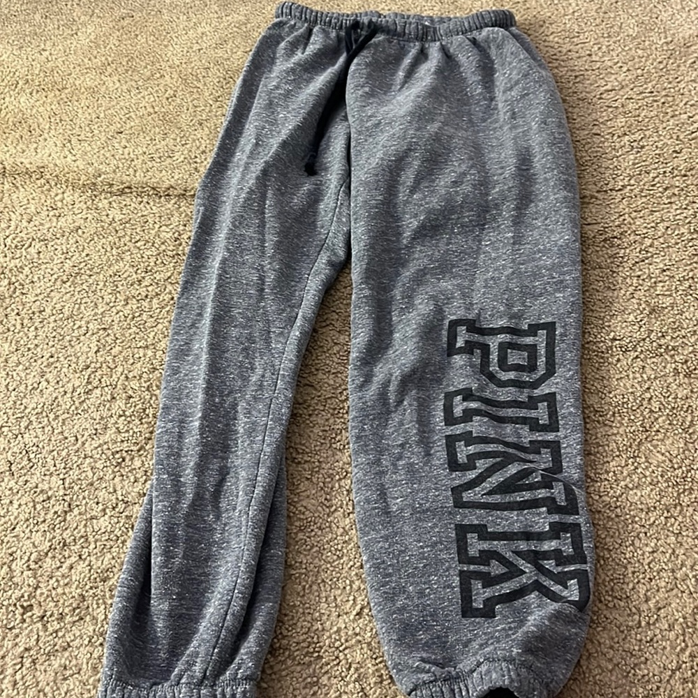 Victoria secret PINK Everyday Lounge Classic Sweatpants Light Gray Logo. Size XS
